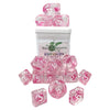 15 - Set Dice Diffusion Cherry Blossom with White with Arch'd4 & Balance'd20 - Lost City Toys