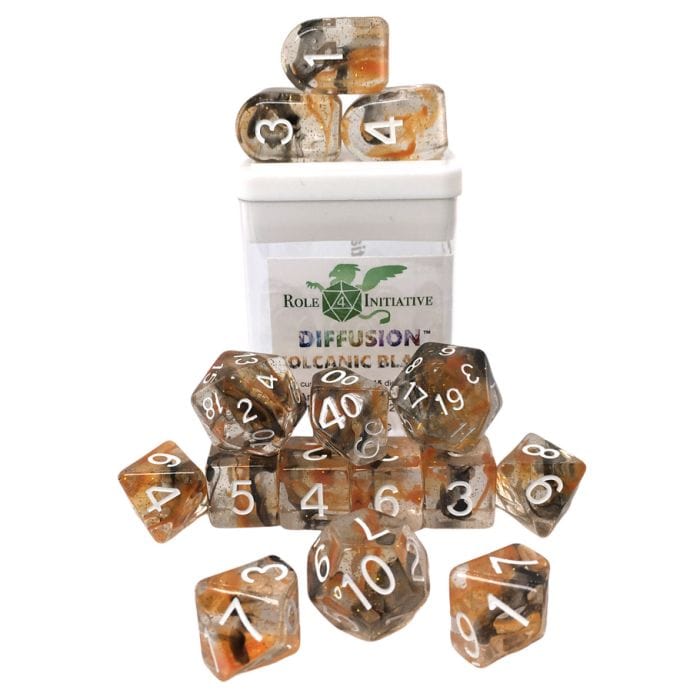 15 - Set Dice Diffusion Volcanic Blast with Arch'd4 & Balance'd20 - Lost City Toys