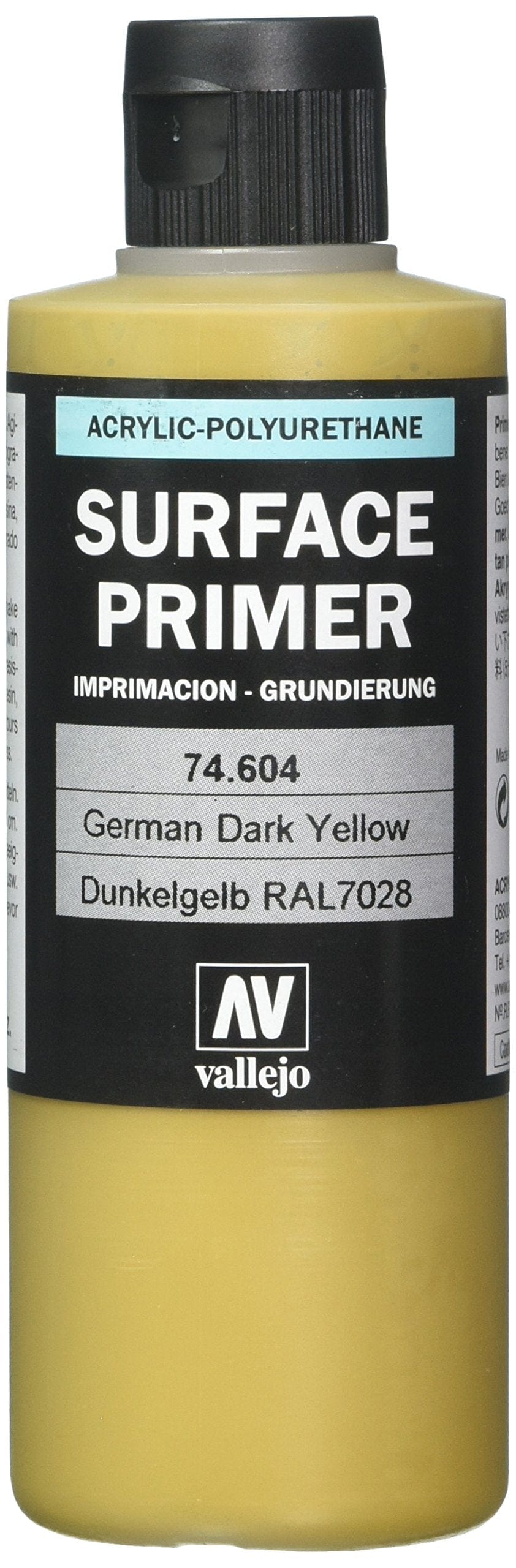 Acrylicos Vallejo, S.L. Accessories Acrylicos Vallejo Auxiliary Products: German Dark Yellow RAL 7028 (200ml)