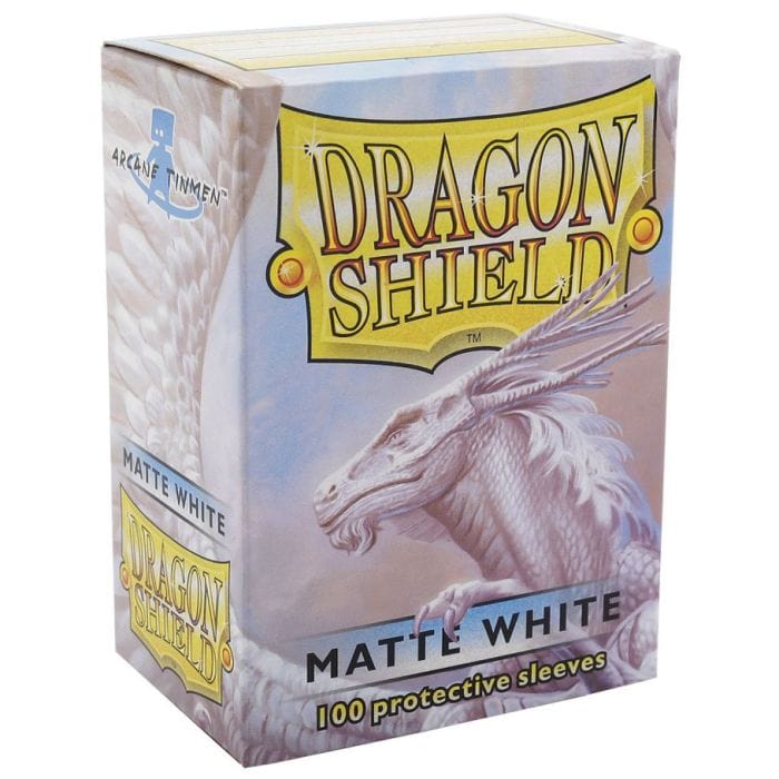 Arcane Tinmen Deck Protector: Dragon Shield: Matte: White (100) - Lost City Toys