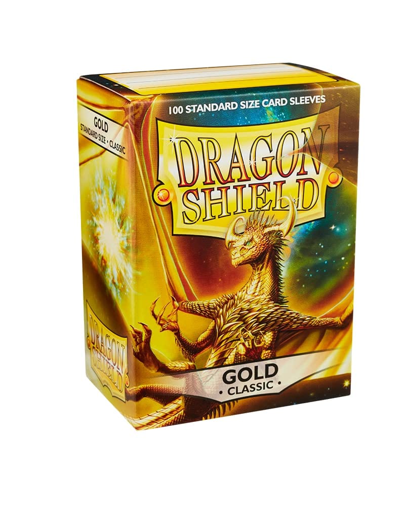 Arcane Tinmen Dragon Shields: (100) Gold (DISPLAY 10) - Lost City Toys