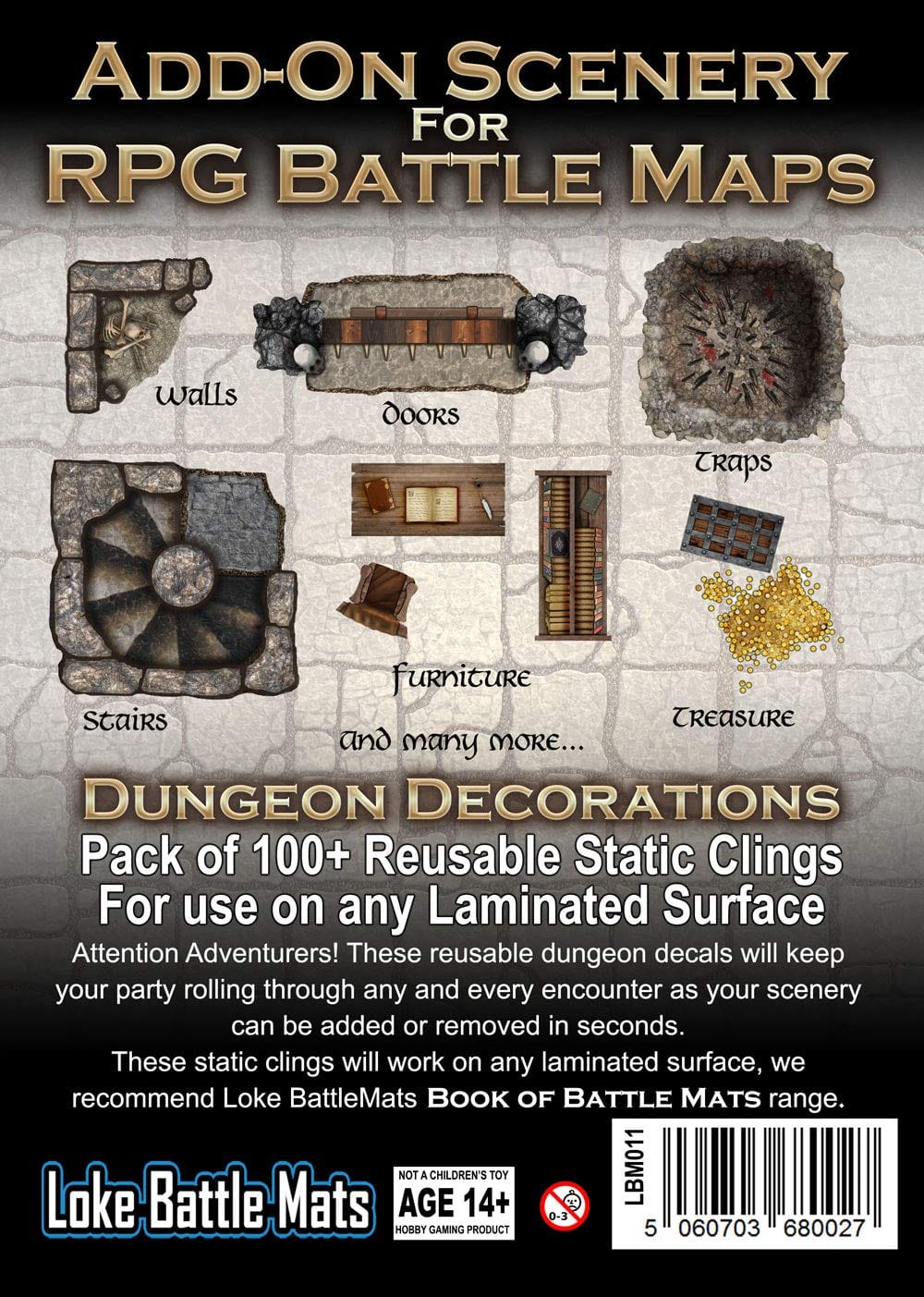 Battle Mats: Add - On Scenery for RPG Battle Maps - Dungeon Decorations - Lost City Toys