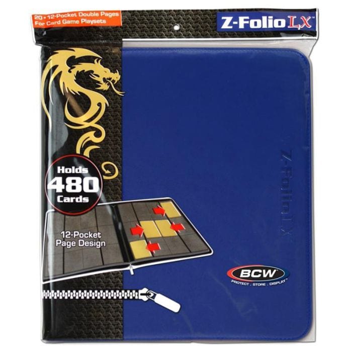 BCW Diversified Binder: 12 - Pocket: Zipper Folio: LX Blue - Lost City Toys