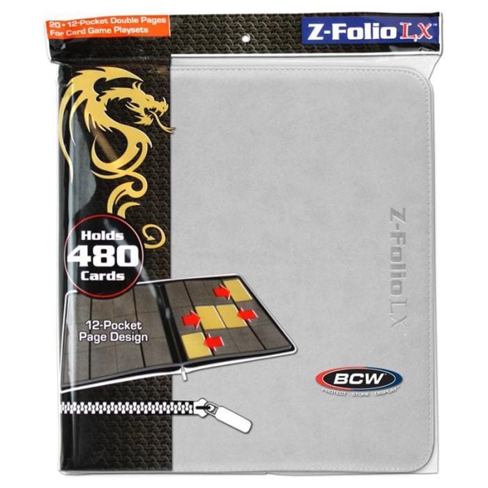 BCW Diversified Card Accessories BCW Diversified Binder: 12-Pocket: Zipper Folio: LX White