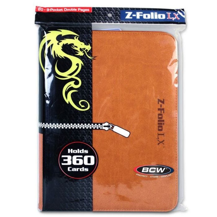 BCW Diversified Card Accessories BCW Diversified Binder: 9-Pocket: Zipper Folio: LX Orange