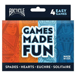 Bicycle 4 - Game Pack (Hearts Spades Euchre and Solitaire) - Lost City Toys