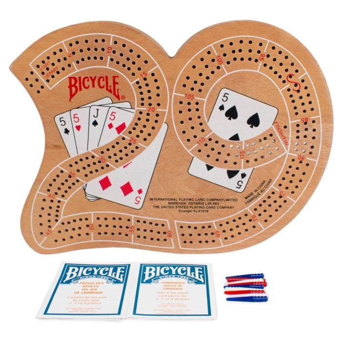 Bicycle Cribbage Board Large 29 Wood - Lost City Toys