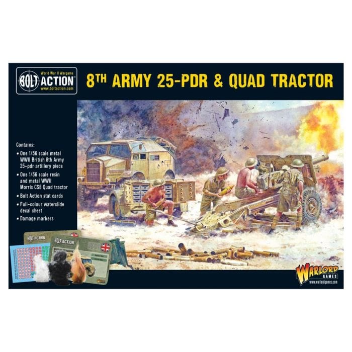 Bolt Action: 8th Army 25 - pdr Light Artillery, Quad Tractor & Limber - Lost City Toys