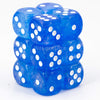 Borealis: 16mm d6 Sky Blue/white Luminary Dice Block (12 dice) - Lost City Toys