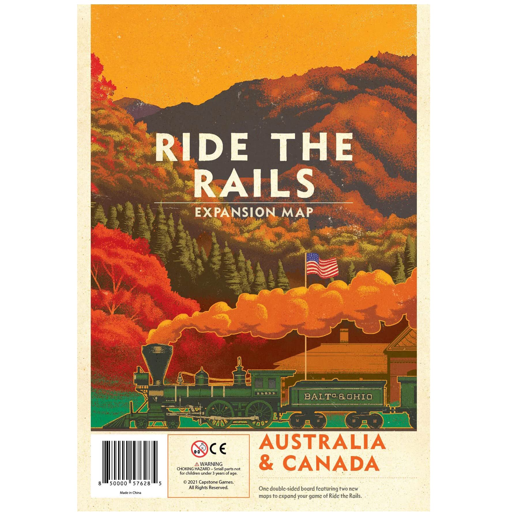 Capstone Games Iron Rail: 2 - Ride the Rails - Australia & Canada Map Expansion - Lost City Toys