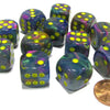 Chessex Manufacturing 16mm D6 Festive Rio/Yellow (12) - Lost City Toys