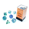 Chessex Manufacturing 7 - Set Cube Luminary Nebula Oceanic with Gold - Lost City Toys