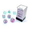 Chessex Manufacturing 7 - Set Cube Luminary Nebula Wisteria with White - Lost City Toys