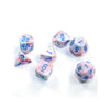 Chessex Manufacturing 7 - set Cube Mini Festive Pop Art with Blue - Lost City Toys