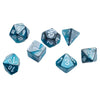 Chessex Manufacturing 7 - Set Cube Mini Gemini Steel Teal with White - Lost City Toys