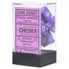 Chessex Manufacturing 7 - Set Cube Opaque Purple with White - Lost City Toys