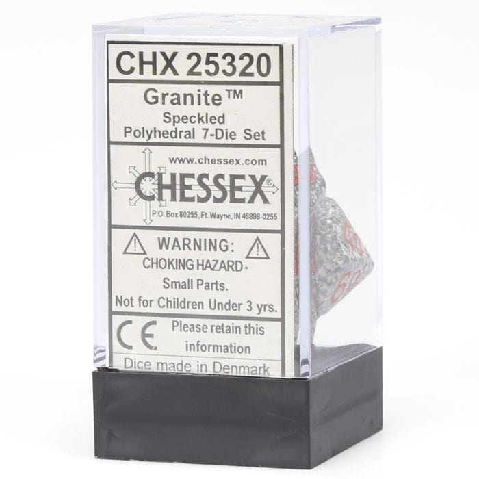 Chessex Manufacturing 7 - Set Cube Speckled Granite - Lost City Toys