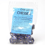 Chessex Manufacturing Assorted Bag of Scarab Royal Blue with Gold (20) - Lost City Toys