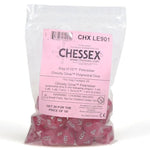 Chessex Manufacturing Assorted Bag of Vortex Ghostly Glow Pink with Silver (20) - Lost City Toys