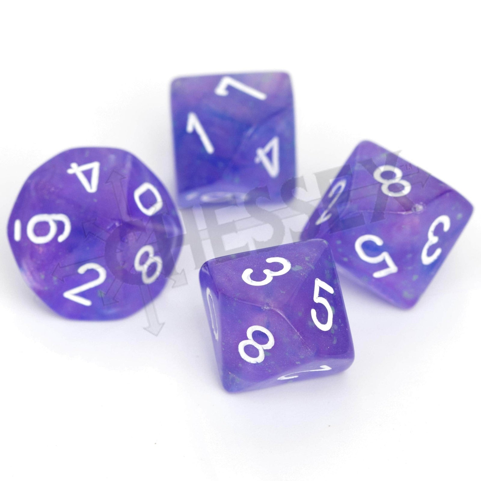 Chessex Manufacturing Borealis: Purple/white Luminary Set of Ten d10s - Lost City Toys