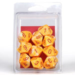 Chessex Manufacturing d10 Clamshell Festive Sunburst with Red (10) - Lost City Toys