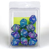 Chessex Manufacturing d10 Clamshell Festive Waterlily with White (10) - Lost City Toys