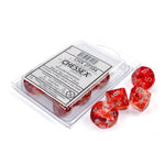 Chessex Manufacturing d10 Clamshell Luminary Nebula Red with Silver (10) - Lost City Toys