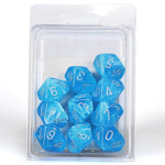 Chessex Manufacturing d10 Clamshell Luminary Sky with Silver (10) - Lost City Toys