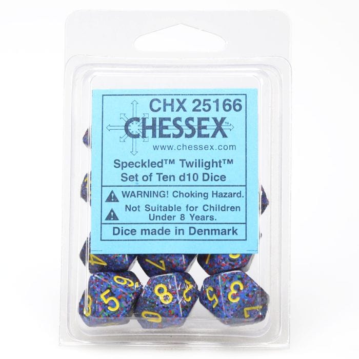 Chessex Manufacturing d10 Clamshell Speckled Twilight (10) - Lost City Toys