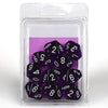 Chessex Manufacturing d10 Clamshell Translucent Purple with White (10) - Lost City Toys