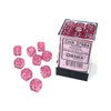 Chessex Manufacturing d6 Cube 12mm Borealis Luminary Pink with Silver (36) - Lost City Toys