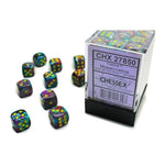 Chessex Manufacturing d6 Cube 12mm Festive Mosaic with Yellow (36) - Lost City Toys