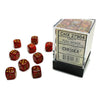 Chessex Manufacturing d6 Cube 12mm Glitter Ruby with Gold (36) - Lost City Toys