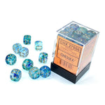 Chessex Manufacturing d6 Cube 12mm Luminary Nebula Oceanic with Gold (36) - Lost City Toys