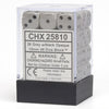 Chessex Manufacturing d6 Cube 12mm Opaque Grey with Black (36) - Lost City Toys