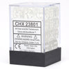 Chessex Manufacturing d6 Cube 12mm Translucent Clear with White (36) - Lost City Toys