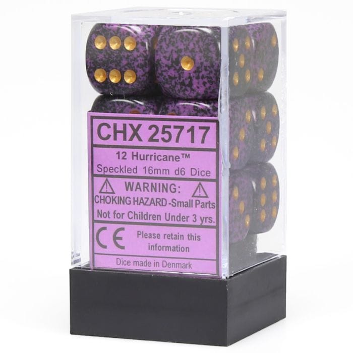 Chessex Manufacturing d6 Cube 16mm Speckled Hurricane (12) - Lost City Toys