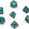 Chessex Manufacturing Festive Poly Green/Silver (7) - Lost City Toys