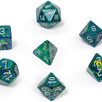 Chessex Manufacturing Festive Poly Green/Silver (7) - Lost City Toys