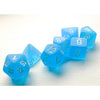 Chessex Manufacturing Frosted: Mini - Polyhedral Caribbean Blue/white 7 - Die Set - Lost City Toys