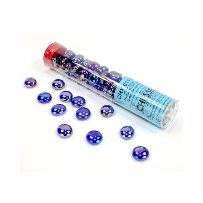 Chessex Manufacturing Glass Stones Tube Crystal Dark Blue Iridized (40) - Lost City Toys