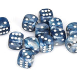 Chessex Manufacturing Lustrous 16mm D6 Slate/White (12) - Lost City Toys