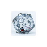 d20 Single 54mm Snow Globe Silver Glitter with Red and Green Snowflakes Silver - Lost City Toys
