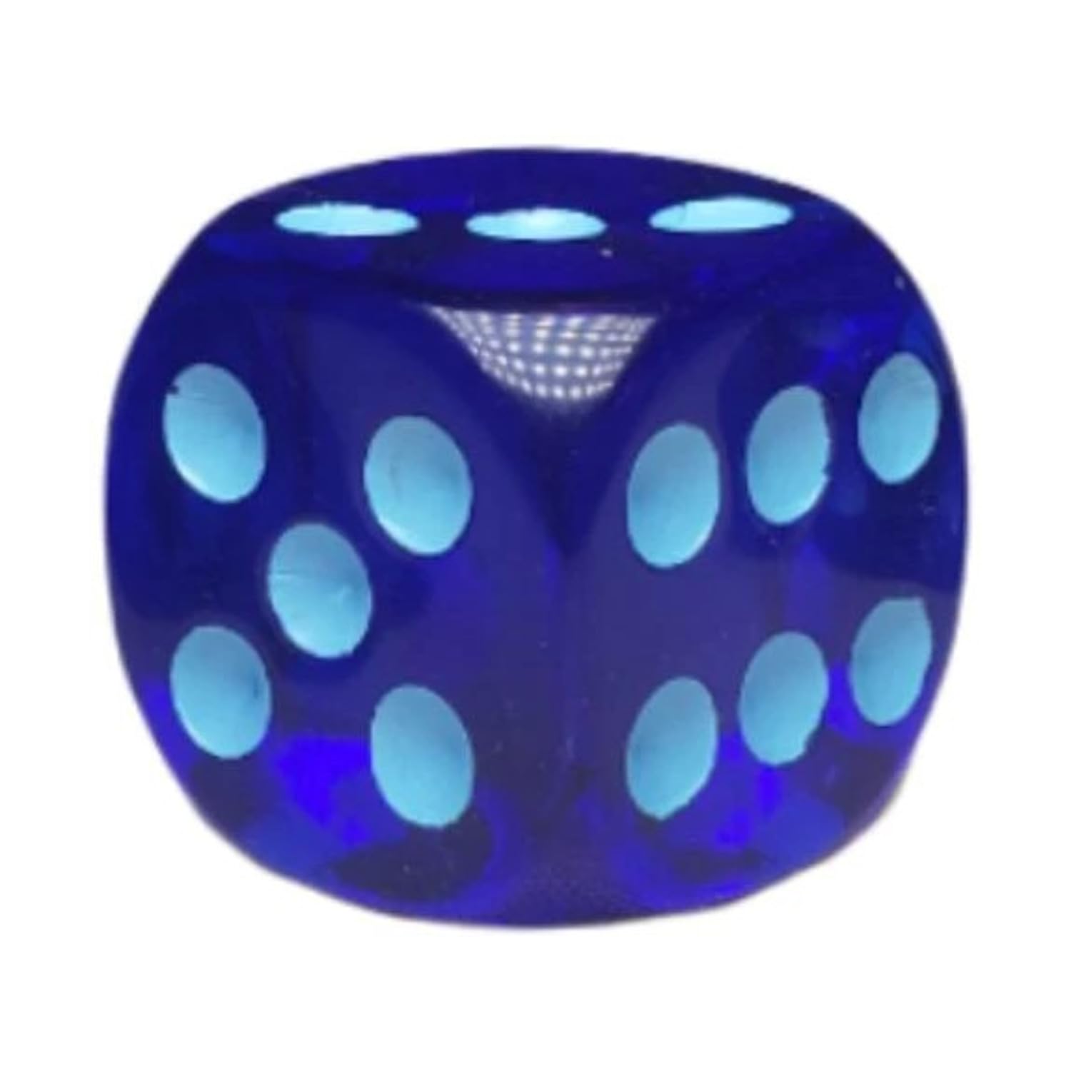 D6 Dice Set: Translucent Dark Blue w/ Lt Blue - Set of 12d6 (18mm) - Lost City Toys