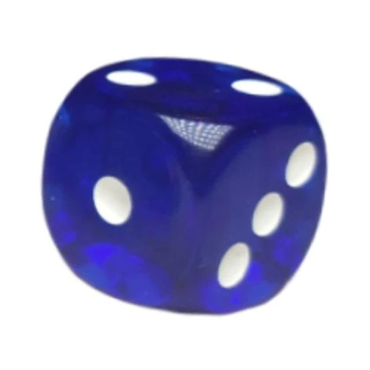 D6 Dice Set: Translucent Dark Blue w/ White - Set of 12d6 (18mm) - Lost City Toys