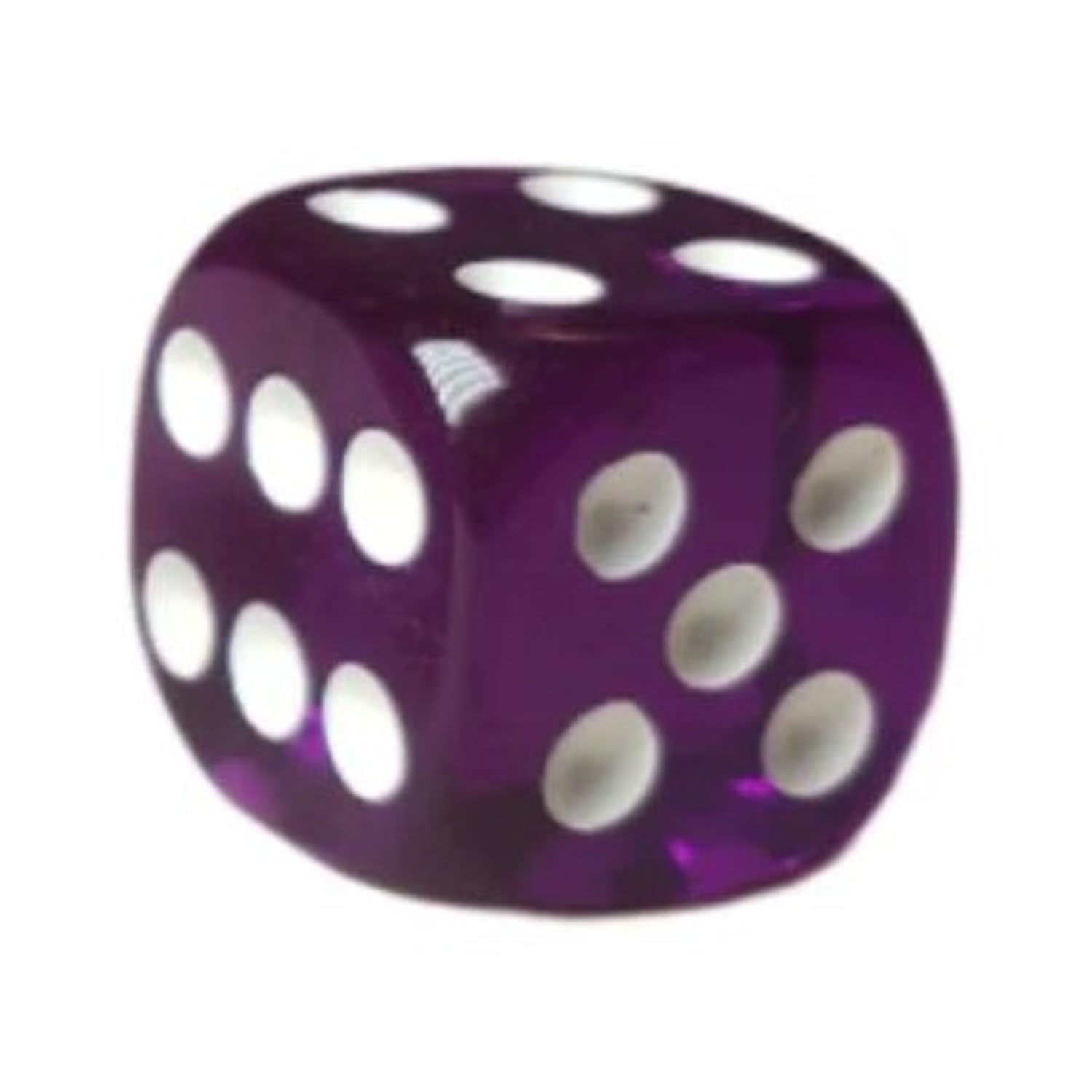 D6 Dice Set: Translucent Dark Purple w/ White - Set of 12d6 (18mm) - Lost City Toys