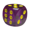 D6 Dice Set: Translucent Dark Purple w/ Yellow - Set of 12d6 (18mm) - Lost City Toys