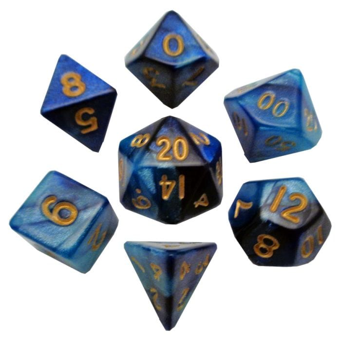 FanRoll by MDG 7 - Set Mini Dark Blue and Light Blue with Gold - Lost City Toys