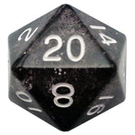 FanRoll by MDG d20 Single 35mm Mega Ethereal Black with White - Lost City Toys