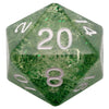 FanRoll by MDG d20 Single 35mm Mega Ethereal Green with White - Lost City Toys